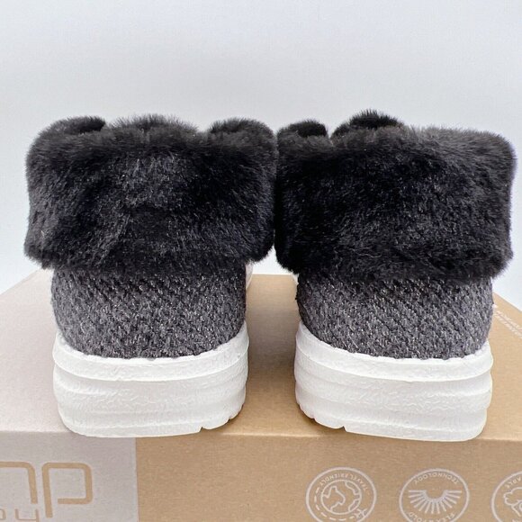 Hey Dude Britt Patchwork Java Gray Women's Comfort Shoes US / EU 36 - Faux Fur - Picture 7 of 12